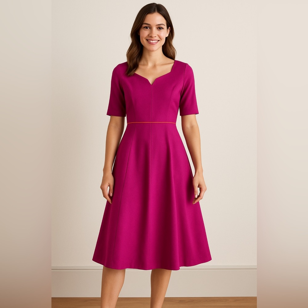 Boden Fit & Flare Dress – Fuchsia Pink – NWT – Size 8R